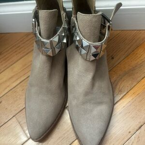 Steve Madden Gray Ankle Boots with Silver Studs